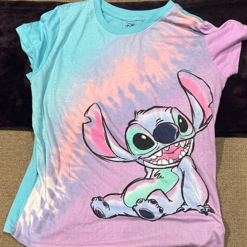 Disney Kids Shirt - Blue and Purple Stitch Design